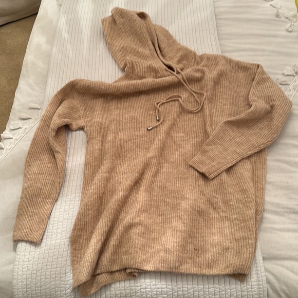 Tan Soft Hooded Sweater - Picture 3 of 6